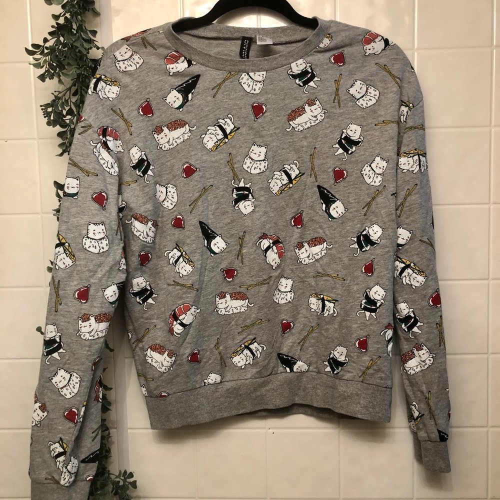 Sushi Cats Gray Sweatshirt